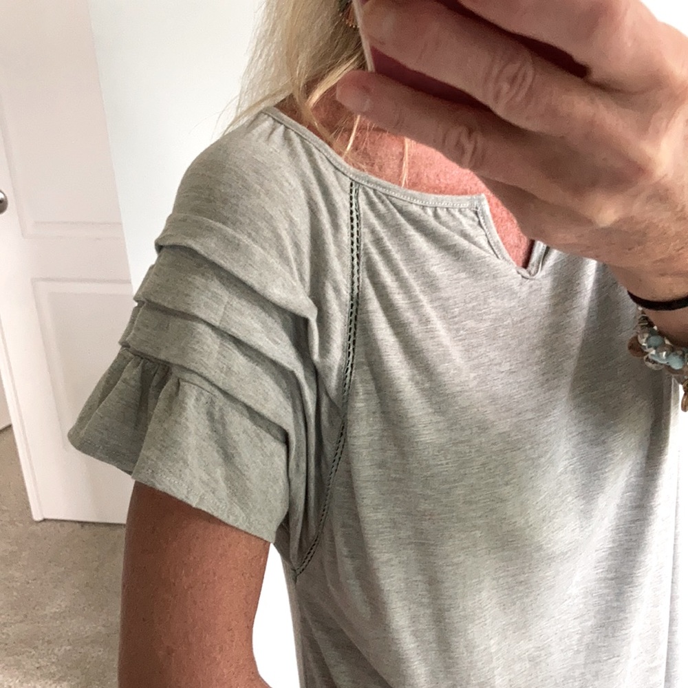 Grey Tiered Ruffle Sleeve Dress - Picture 7 of 10